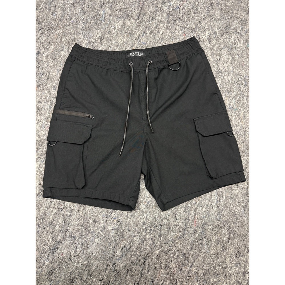 WXYZW Los Angeles Mens Cargo Shorts Black Size Medium Techwear Utility D-Ring